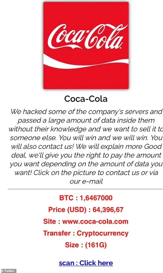  可口可乐161GB数据遭黑客窃取，马斯克或成最大赢家？
