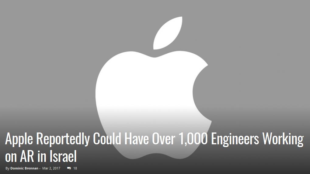 苹果集结1000名以上工程师专注AR开发